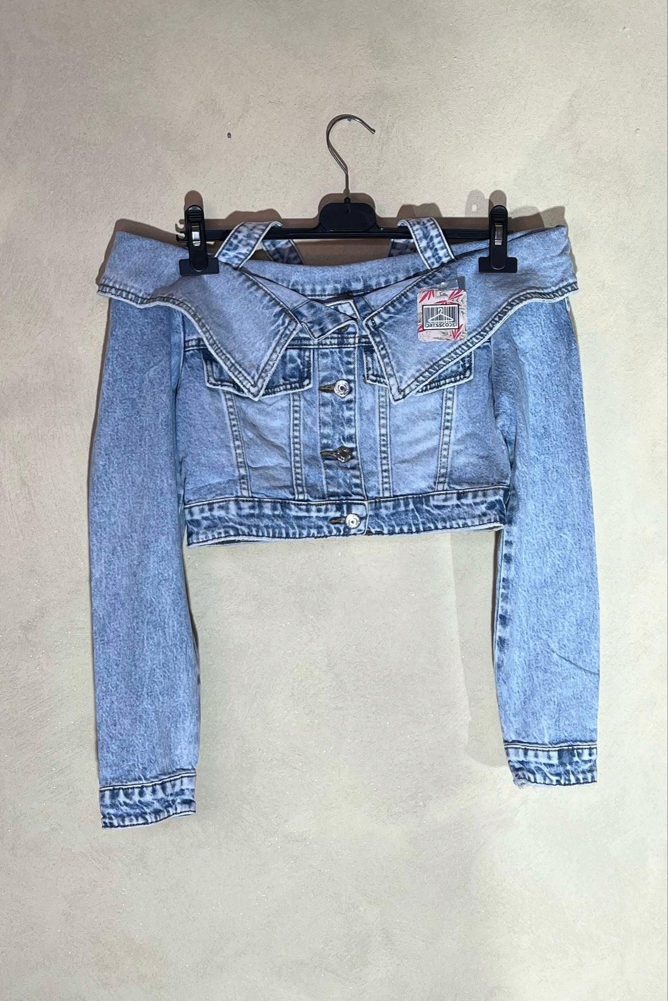 Giacca crop in jeans