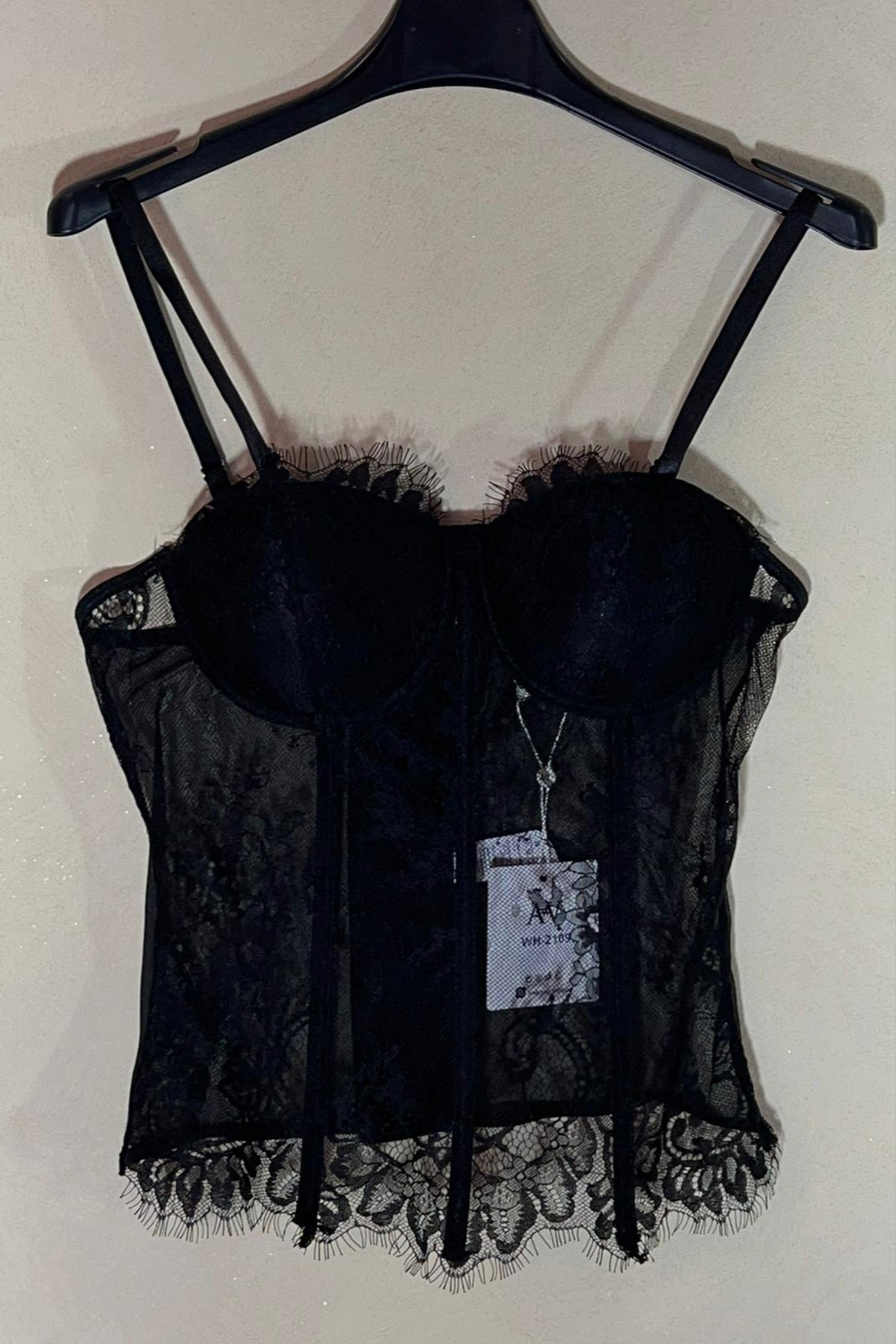 Top corsetto in pizzo