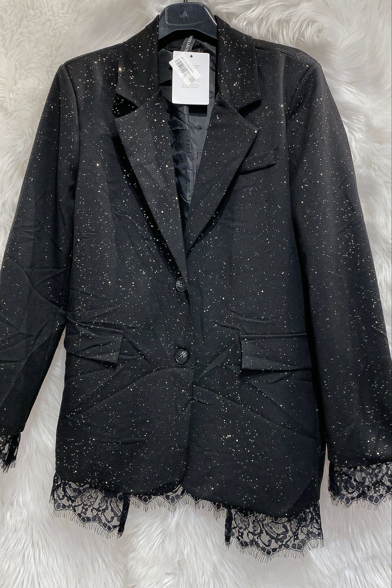 Blazer Glitter con pizzo