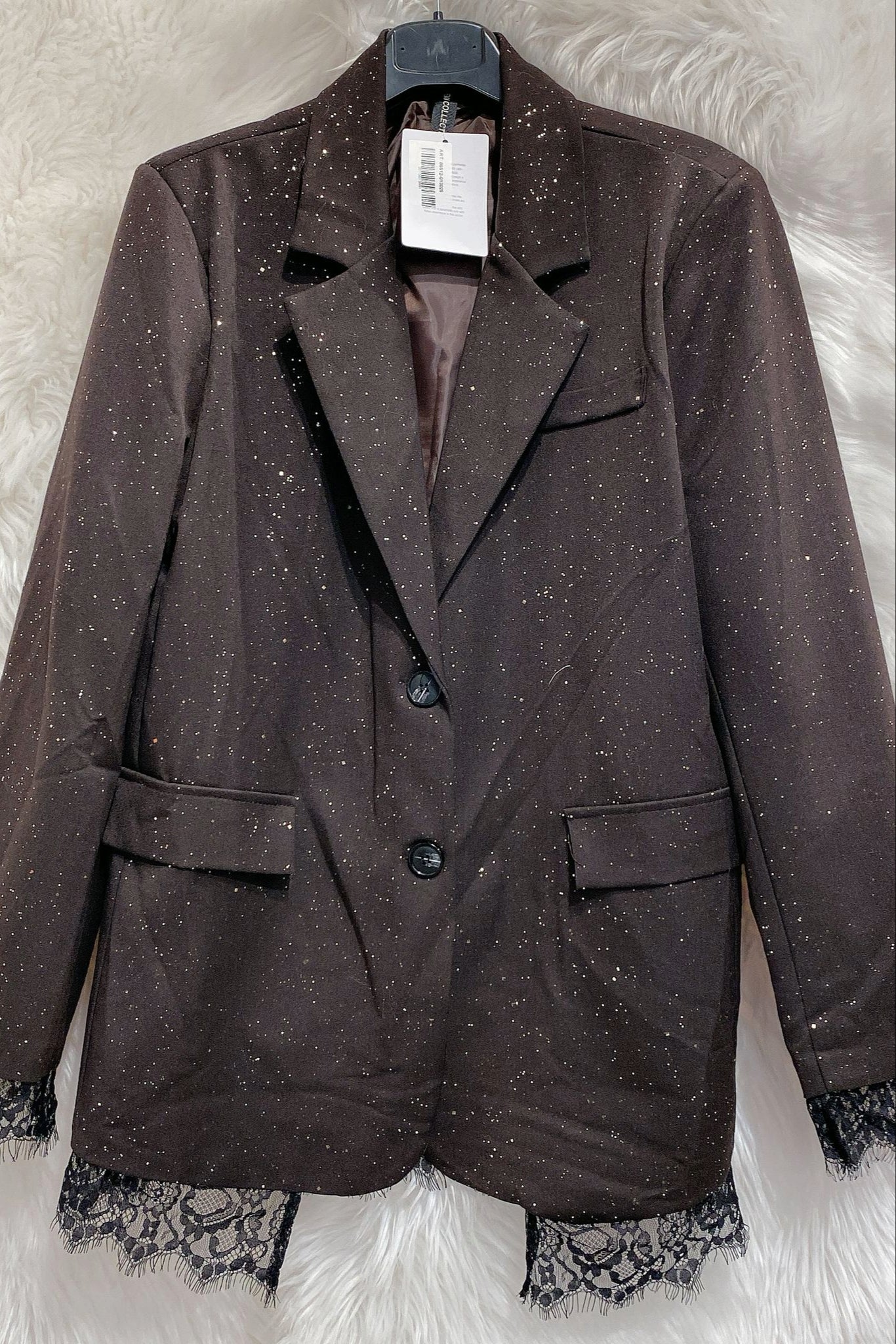 Blazer Glitter con pizzo