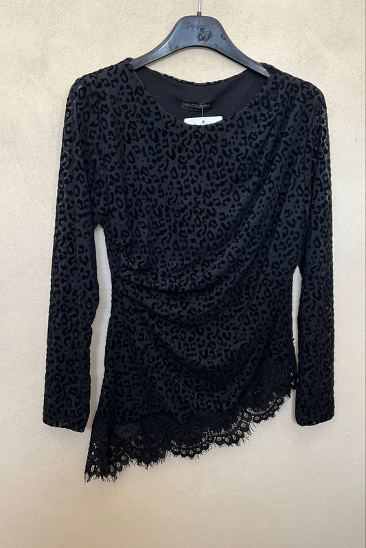 Maglia maculata con pizzo