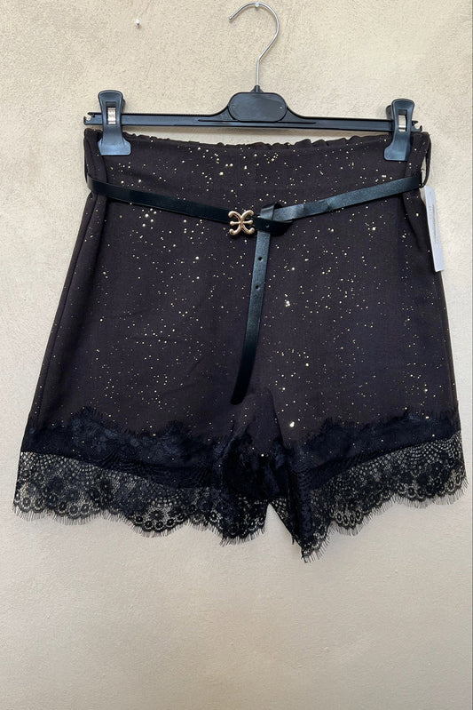 Shorts Glitter con pizzo