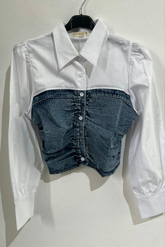 Camicia mix denim